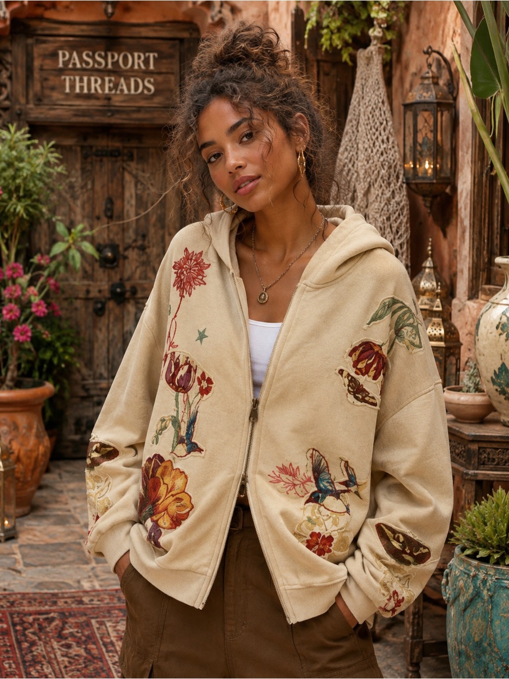 Free People Grandma's Garden Hoodie NWT Size S